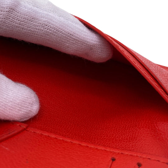 LOUIS VUITTON Card Case Exotic leather Red Organizer De Poch Women Used Authentic