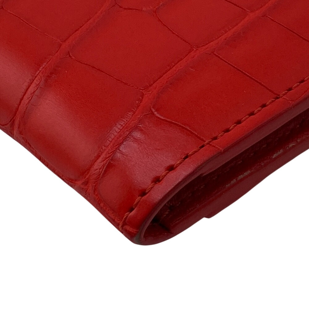 LOUIS VUITTON Card Case Exotic leather Red Organizer De Poch Women Used Authentic