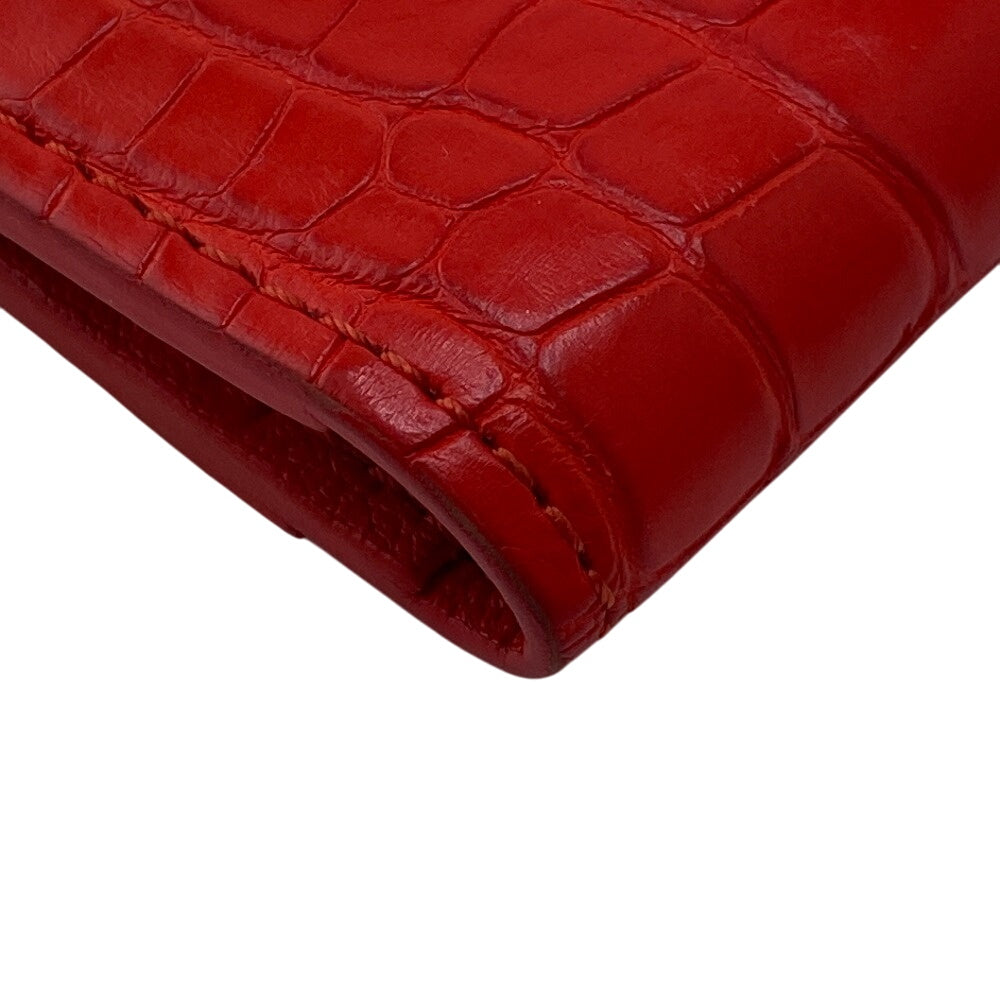 LOUIS VUITTON Card Case Exotic leather Red Organizer De Poch Women Used Authentic