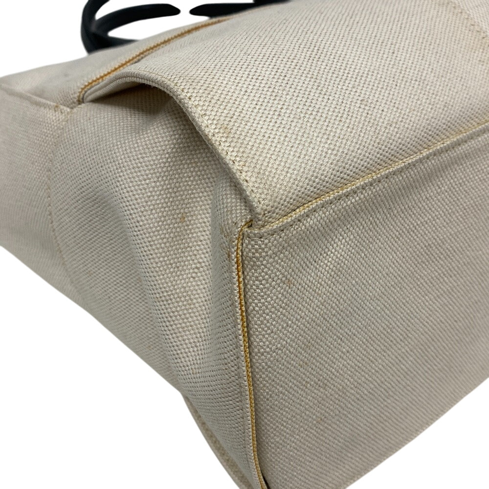 BOTTEGAVENETA Handbag Canvas, Leather Ivory The Alcotote Women Used Authentic