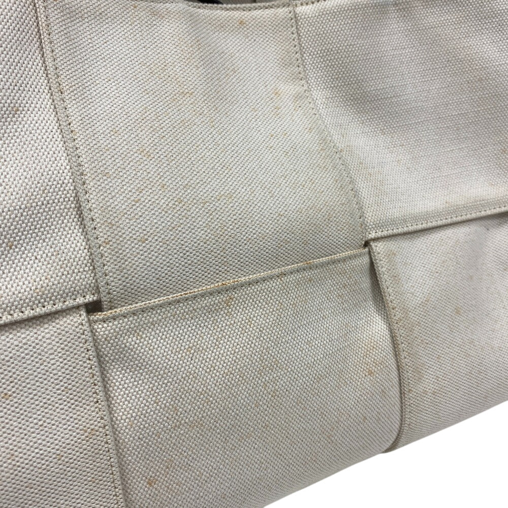 BOTTEGAVENETA Handbag Canvas, Leather Ivory The Alcotote Women Used Authentic