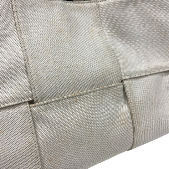 BOTTEGAVENETA Handbag Canvas, Leather Ivory The Alcotote Women Used Authentic