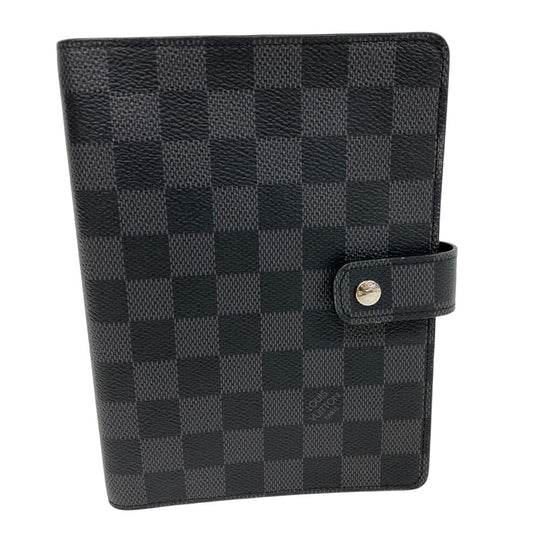 LOUIS VUITTON Notebook cover R20242 Damier Grafitte black Damier Grafitte Agenda MM mens Used Authentic