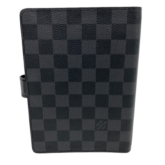 LOUIS VUITTON Notebook cover R20242 Damier Grafitte black Damier Grafitte Agenda MM mens Used Authentic