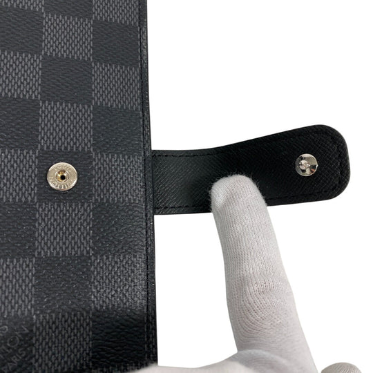 LOUIS VUITTON Notebook cover R20242 Damier Grafitte black Damier Grafitte Agenda MM mens Used Authentic
