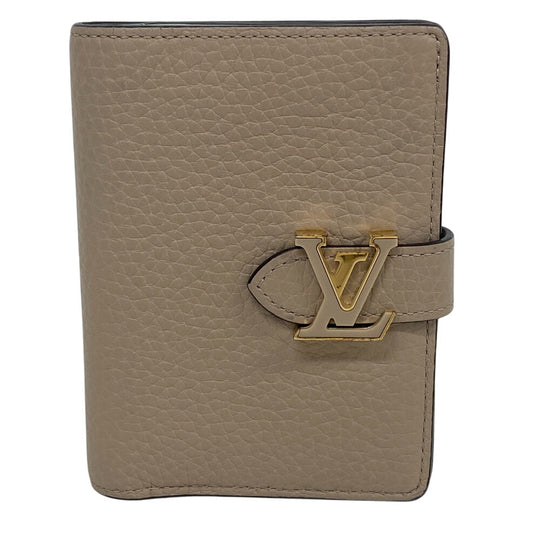 LOUIS VUITTON Bifold Wallet M82198 leather Galle Capusine V Vertical Wallet Capucines Women Used Authentic