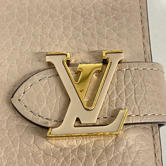 LOUIS VUITTON Bifold Wallet M82198 leather Galle Capusine V Vertical Wallet Capucines Women Used Authentic