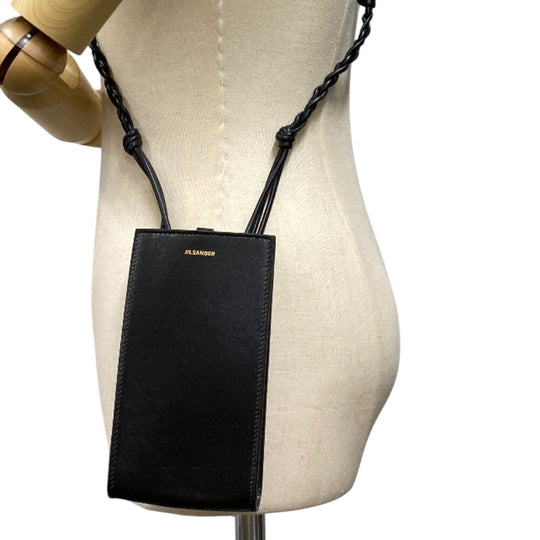 JIL SANDER Mobile case J07VL0002 leather black Phone case TANGLE Women Used Authentic