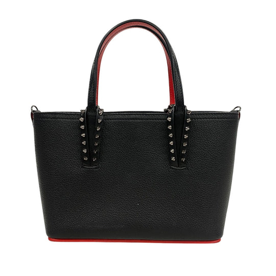 Christian Louboutin Handbag leather black Shoulder Bag Spike studs kabata mini Women Used Authentic