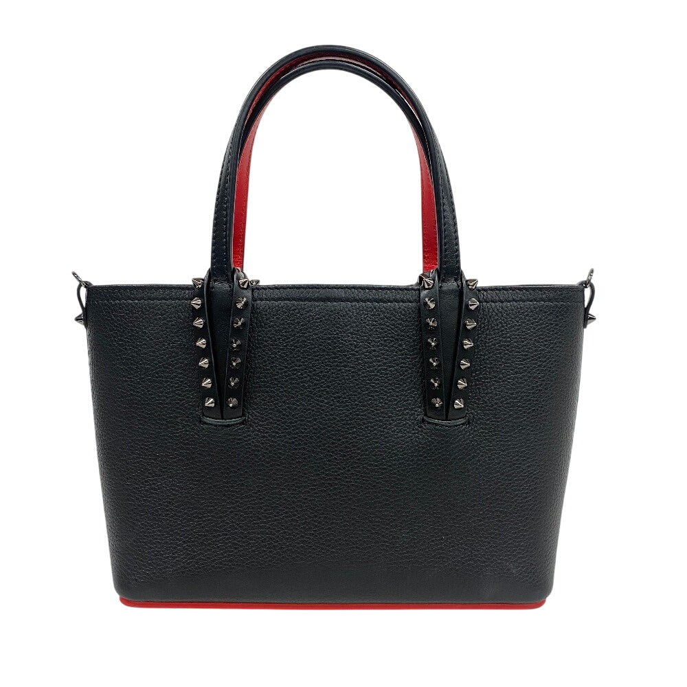 Christian Louboutin Handbag leather black Shoulder Bag Spike studs kabata mini Women Used Authentic