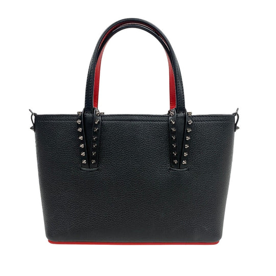 Christian Louboutin Handbag leather black Shoulder Bag Spike studs kabata mini Women Used Authentic