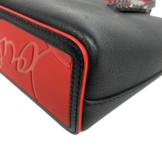 Christian Louboutin Handbag leather black Shoulder Bag Spike studs kabata mini Women Used Authentic