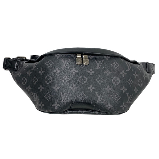 LOUIS VUITTON Sling bag M46035 leather black Discovery Bum Bag Monogram Eclipse mens Used Authentic