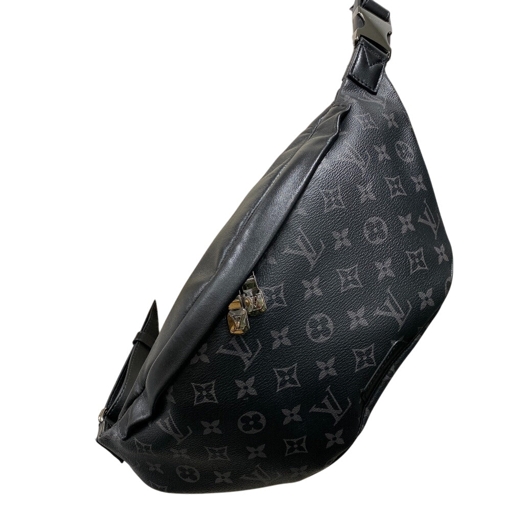 LOUIS VUITTON Sling bag M46035 leather black Discovery Bum Bag Monogram Eclipse mens Used Authentic
