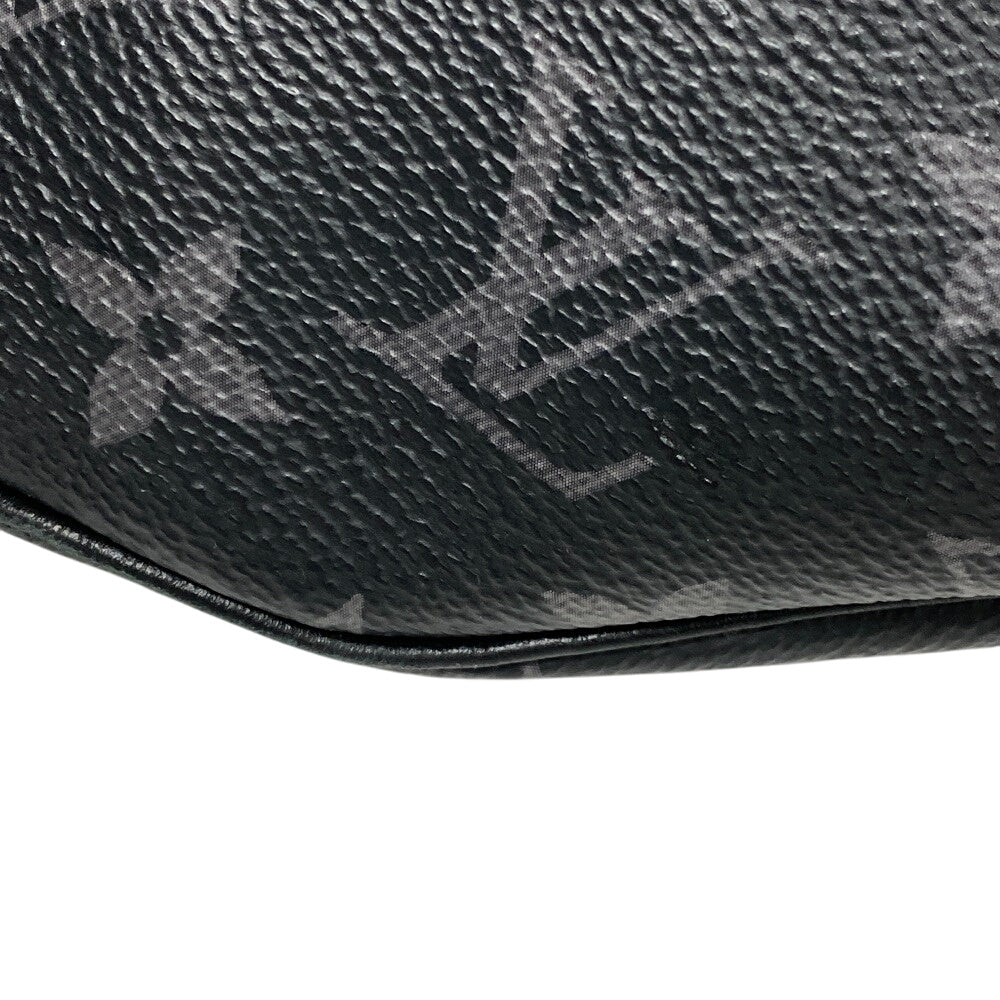 LOUIS VUITTON Sling bag M46035 leather black Discovery Bum Bag Monogram Eclipse mens Used Authentic