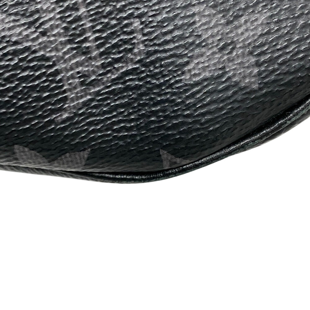 LOUIS VUITTON Sling bag M46035 leather black Discovery Bum Bag Monogram Eclipse mens Used Authentic