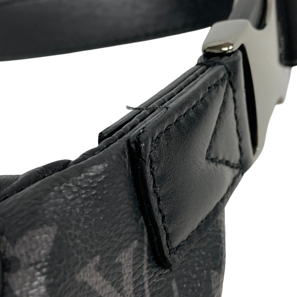 LOUIS VUITTON Sling bag M46035 leather black Discovery Bum Bag Monogram Eclipse mens Used Authentic