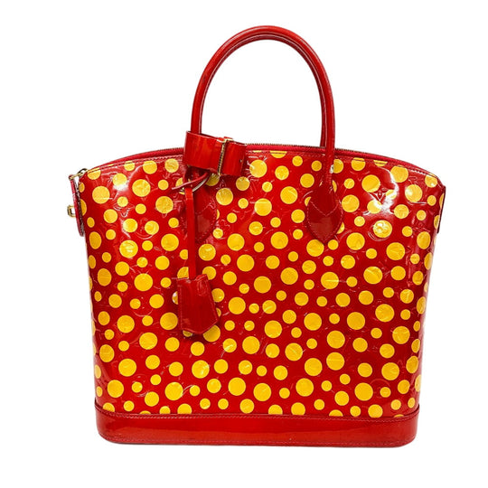 LOUIS VUITTON Handbag M91423 Patent leather Red Yayoi Kusama Vernis Dot Infinity LockitMM Women Used Authentic