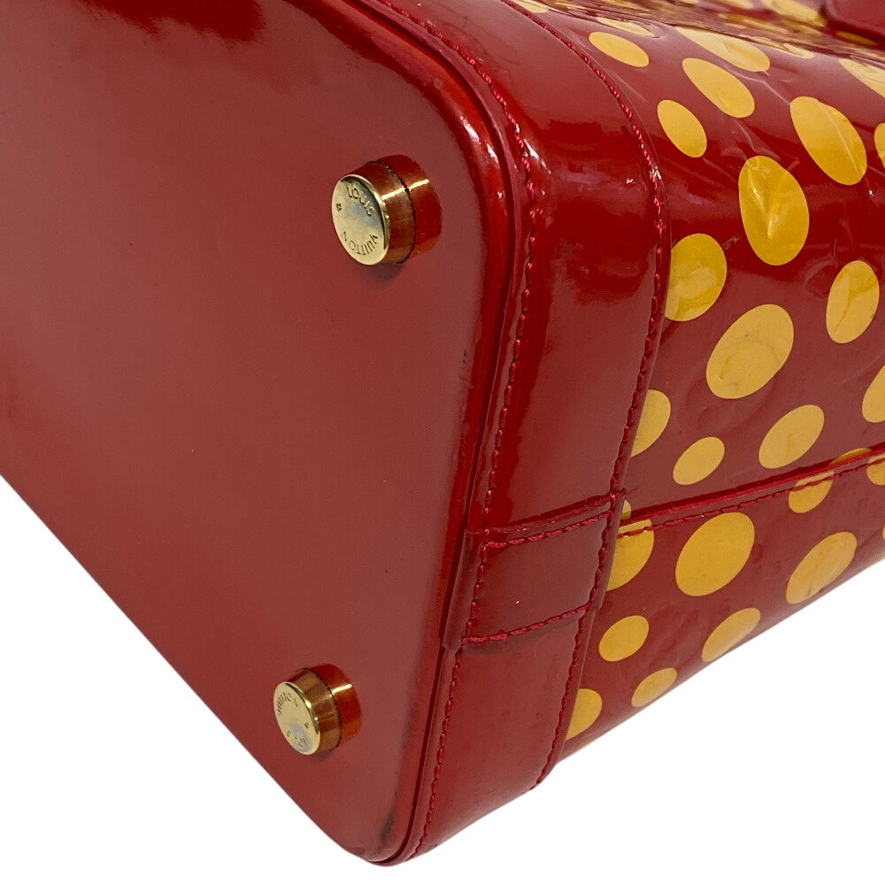 LOUIS VUITTON Handbag M91423 Patent leather Red Yayoi Kusama Vernis Dot Infinity LockitMM Women Used Authentic