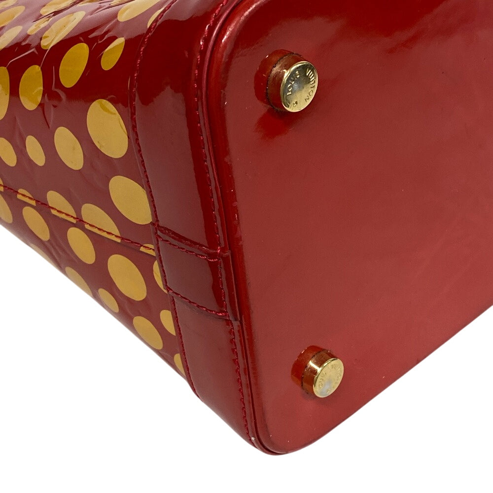 LOUIS VUITTON Handbag M91423 Patent leather Red Yayoi Kusama Vernis Dot Infinity LockitMM Women Used Authentic