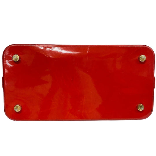 LOUIS VUITTON Handbag M91423 Patent leather Red Yayoi Kusama Vernis Dot Infinity LockitMM Women Used Authentic