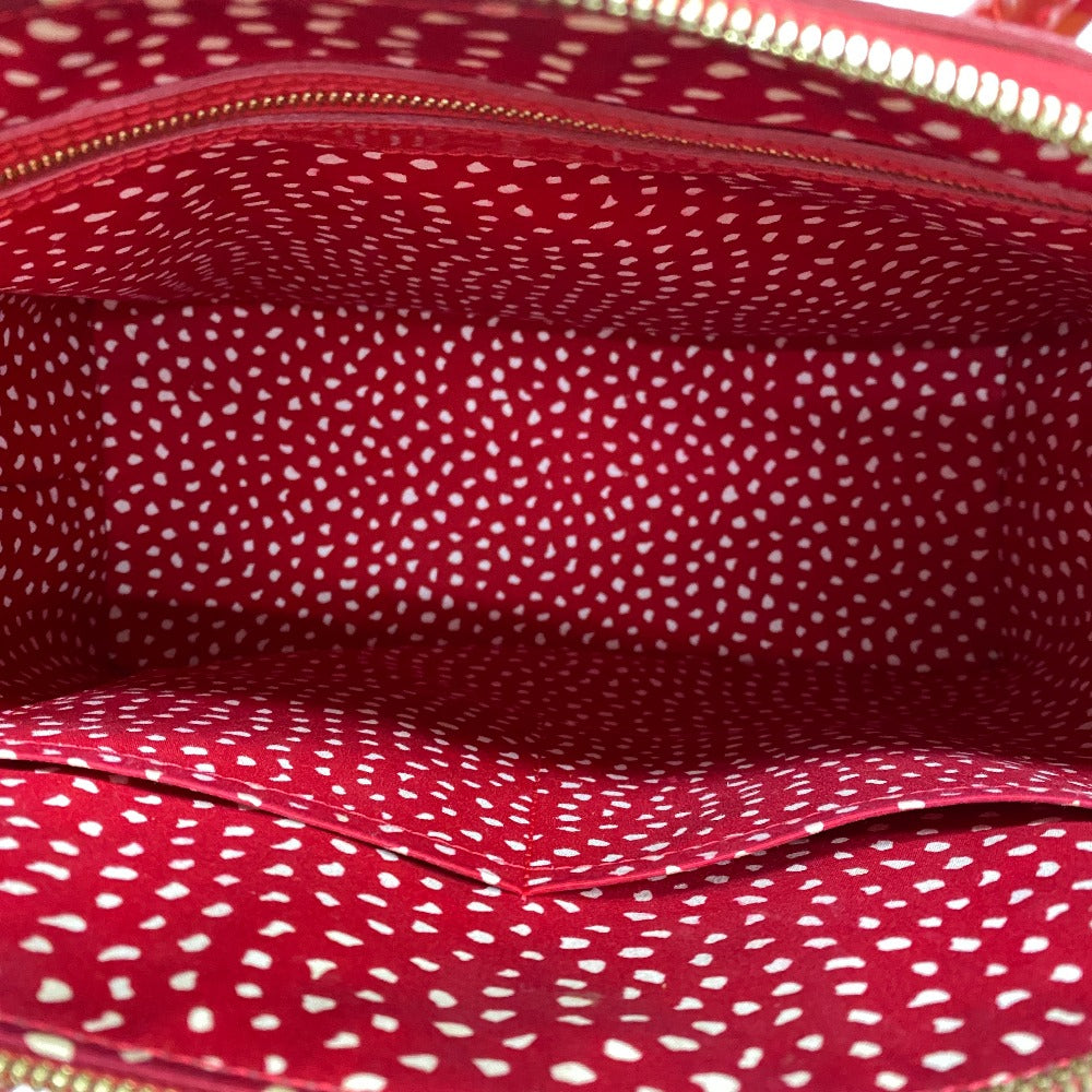 LOUIS VUITTON Handbag M91423 Patent leather Red Yayoi Kusama Vernis Dot Infinity LockitMM Women Used Authentic