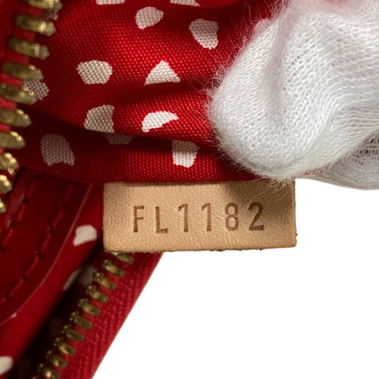 LOUIS VUITTON Handbag M91423 Patent leather Red Yayoi Kusama Vernis Dot Infinity LockitMM Women Used Authentic