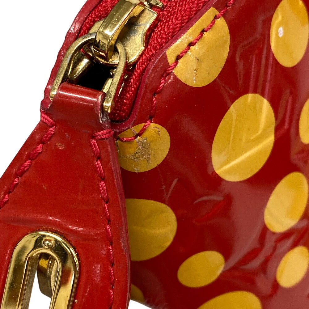 LOUIS VUITTON Handbag M91423 Patent leather Red Yayoi Kusama Vernis Dot Infinity LockitMM Women Used Authentic