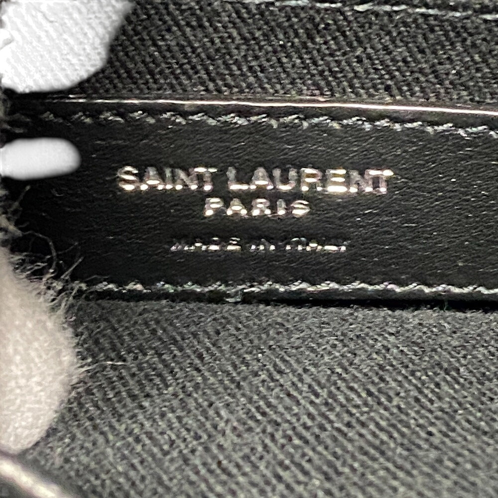 YVES SAINT LAURENT Shoulder Bag leather black 2WAY handbag Embossing Sac de Jules Women Used Authentic
