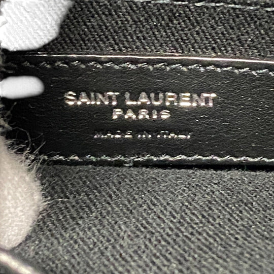 YVES SAINT LAURENT Shoulder Bag leather black 2WAY handbag Embossing Sac de Jules Women Used Authentic