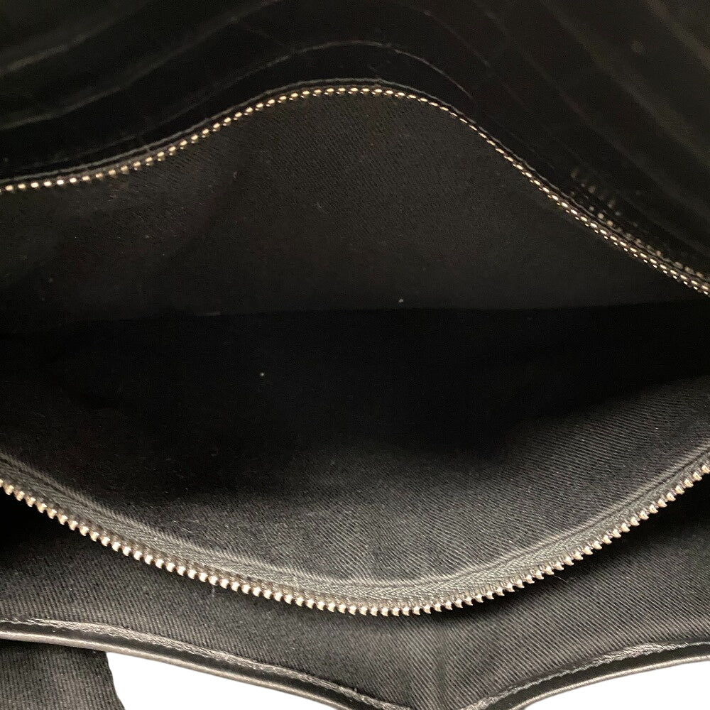 YVES SAINT LAURENT Shoulder Bag leather black 2WAY handbag Embossing Sac de Jules Women Used Authentic