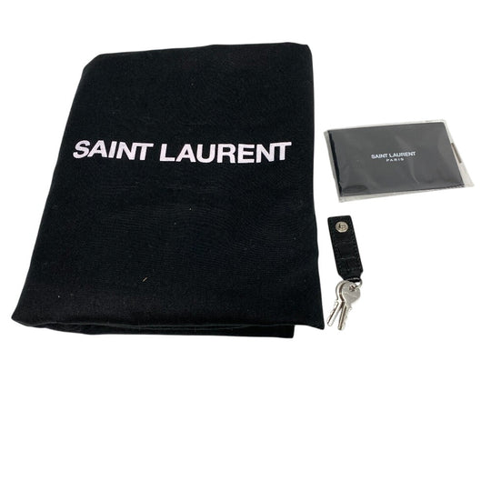 YVES SAINT LAURENT Shoulder Bag leather black 2WAY handbag Embossing Sac de Jules Women Used Authentic