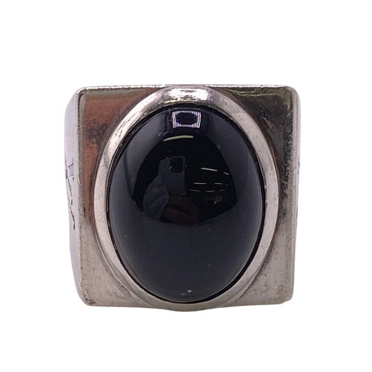 LOUIS VUITTON Ring M64903 Silver925 black 925 Chevalier Snow Flooring mens Used Authentic