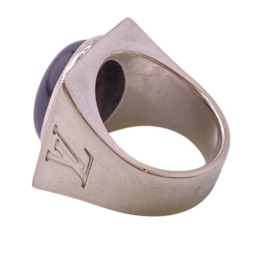 LOUIS VUITTON Ring M64903 Silver925 black 925 Chevalier Snow Flooring mens Used Authentic