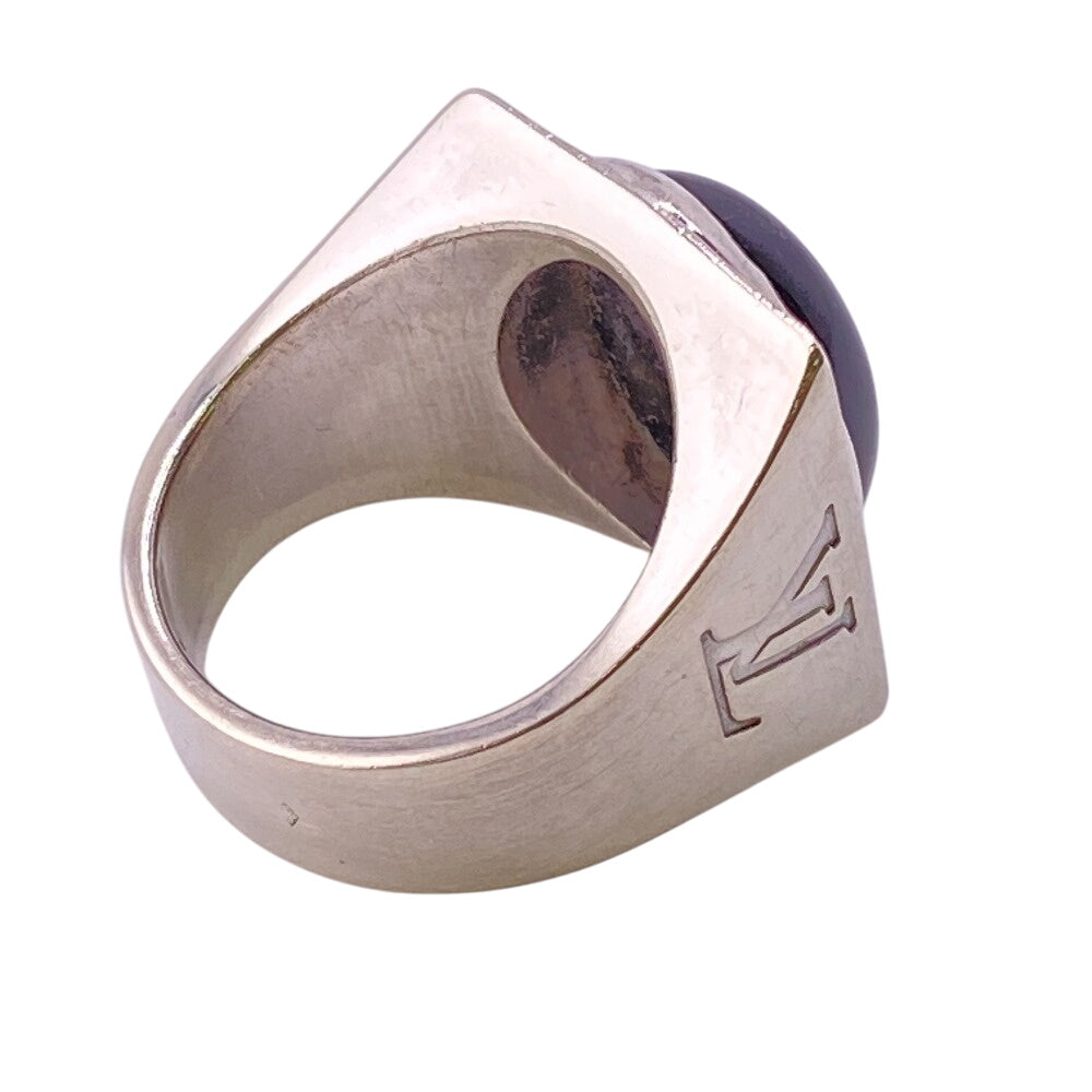 LOUIS VUITTON Ring M64903 Silver925 black 925 Chevalier Snow Flooring mens Used Authentic