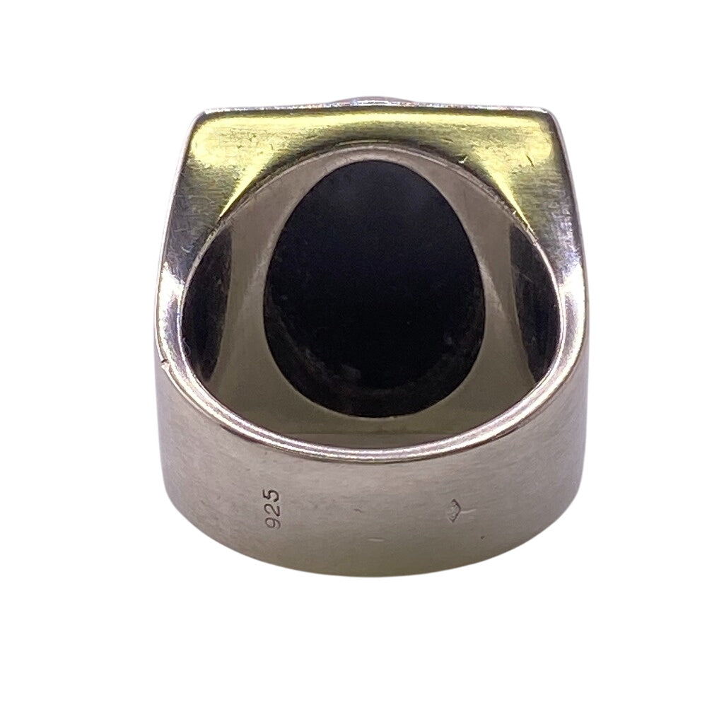 LOUIS VUITTON Ring M64903 Silver925 black 925 Chevalier Snow Flooring mens Used Authentic