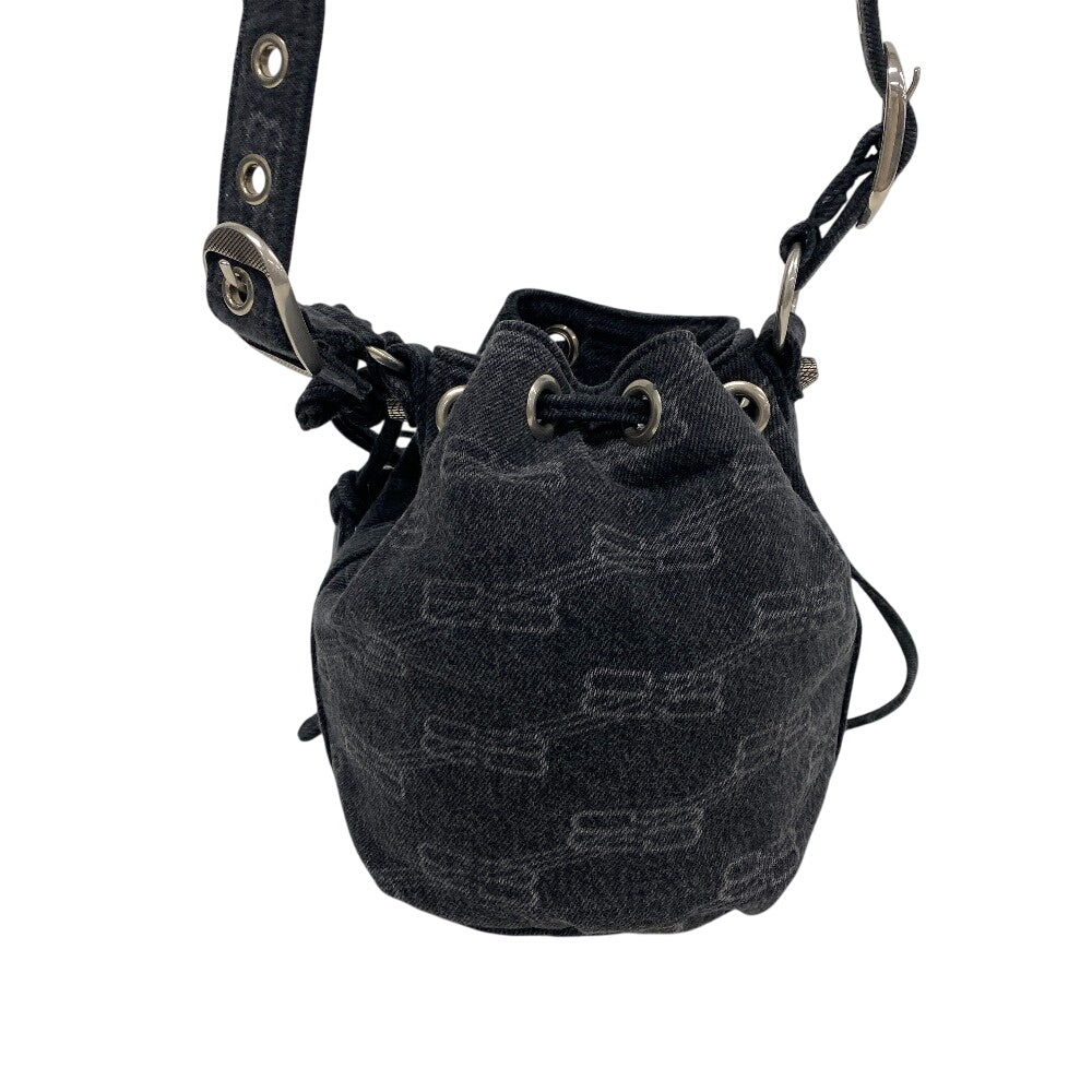 BALENCIAGA Shoulder Bag 702431 denim black le cagoule Women Used Authentic
