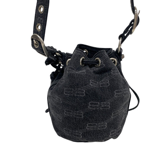 BALENCIAGA Shoulder Bag 702431 denim black le cagoule Women Used Authentic