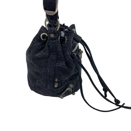 BALENCIAGA Shoulder Bag 702431 denim black le cagoule Women Used Authentic