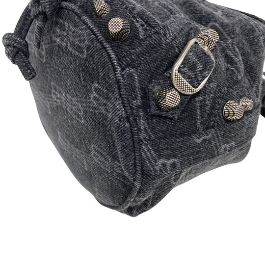 BALENCIAGA Shoulder Bag 702431 denim black le cagoule Women Used Authentic