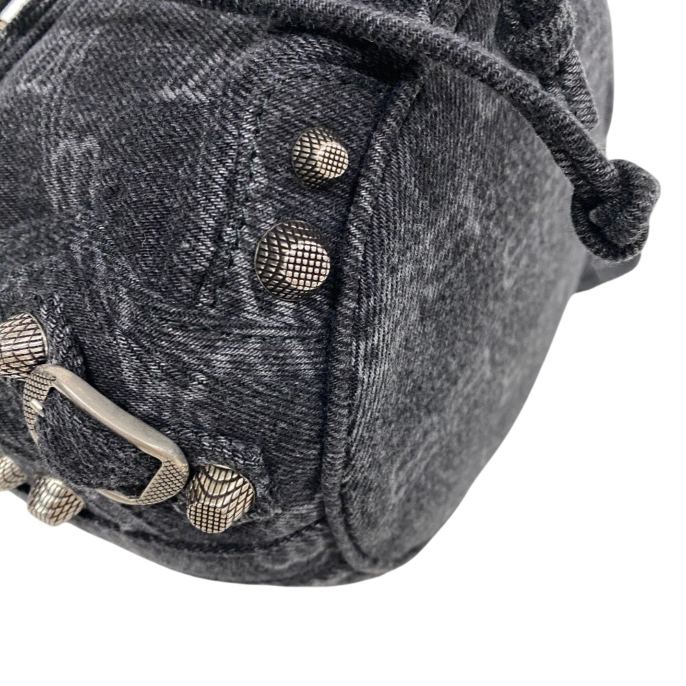 BALENCIAGA Shoulder Bag 702431 denim black le cagoule Women Used Authentic