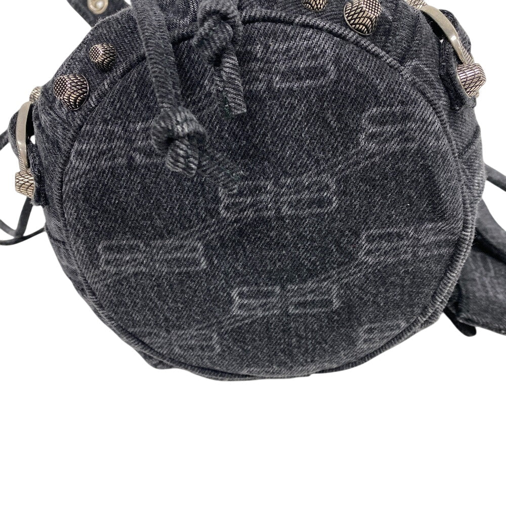 BALENCIAGA Shoulder Bag 702431 denim black le cagoule Women Used Authentic