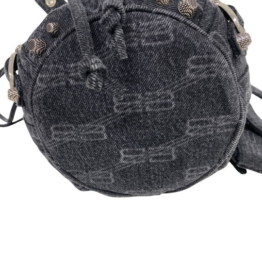 BALENCIAGA Shoulder Bag 702431 denim black le cagoule Women Used Authentic
