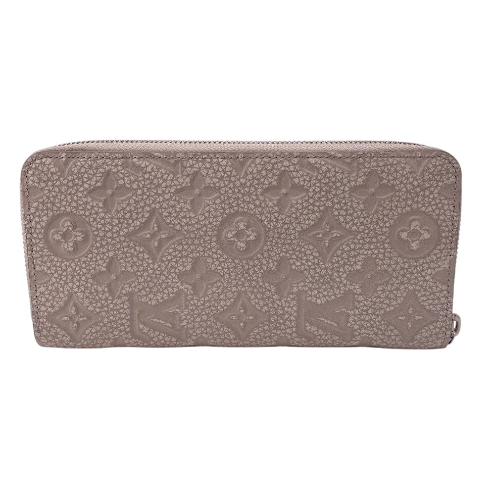 LOUIS VUITTON Long Wallet Purse M81573 leather blue Zip Around Taurillon Clemence Climbing Zippy Wallet Vertical Women Used Authentic