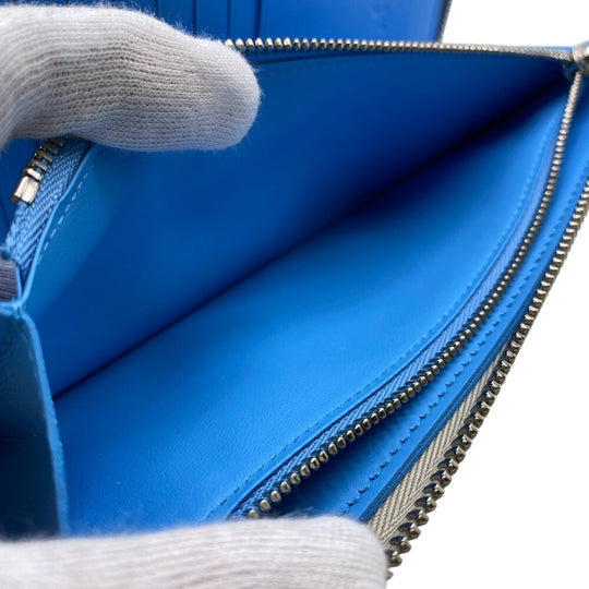 LOUIS VUITTON Long Wallet Purse M81573 leather blue Zip Around Taurillon Clemence Climbing Zippy Wallet Vertical Women Used Authentic