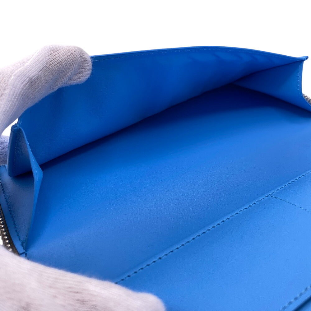 LOUIS VUITTON Long Wallet Purse M81573 leather blue Zip Around Taurillon Clemence Climbing Zippy Wallet Vertical Women Used Authentic