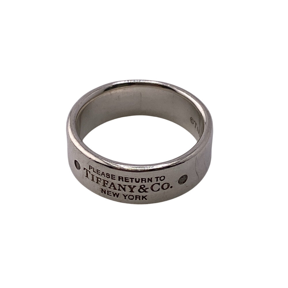 TIFFANY&Co. Ring Silver925, Diamond Silver 2P diamond Narowing Women Used Authentic