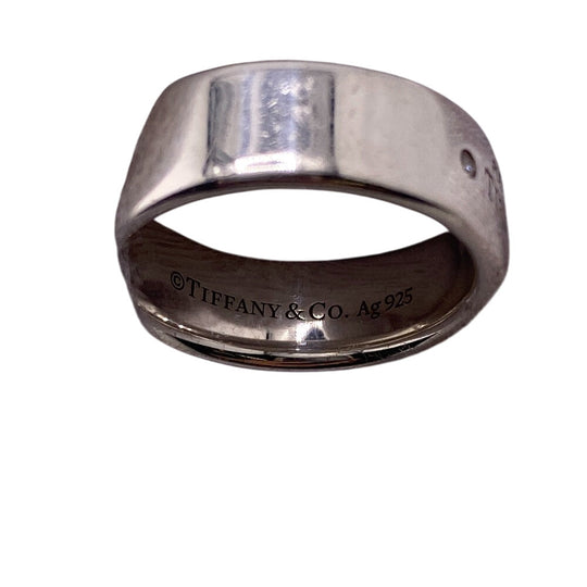 TIFFANY&Co. Ring Silver925, Diamond Silver 2P diamond Narowing Women Used Authentic