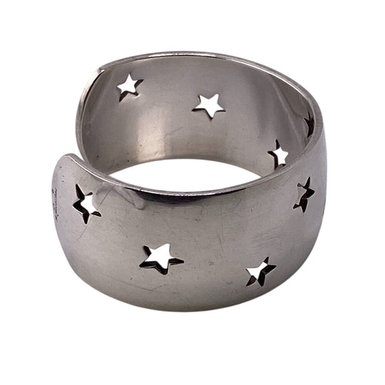 HERMES Bangle Silver925 Silver Moon star Women Used Authentic