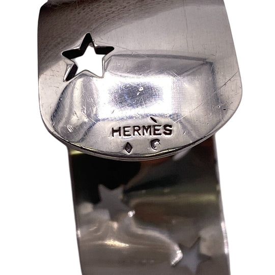 HERMES Bangle Silver925 Silver Moon star Women Used Authentic